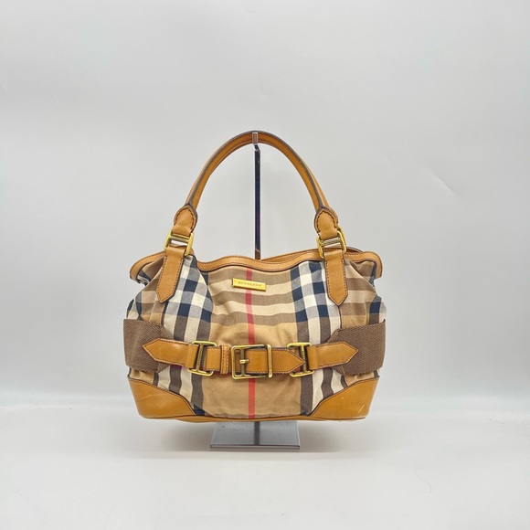 Burberry Signature Logo Satchel Handbag - Picture 1 of 16